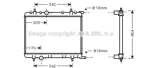 AVA QUALITY COOLING Радиатор, охлаждение двигателя PE2251